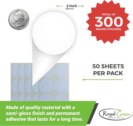 Red Labels Stickers 2 Inch for Inventory and Labeling 50Mm - 300 Pack